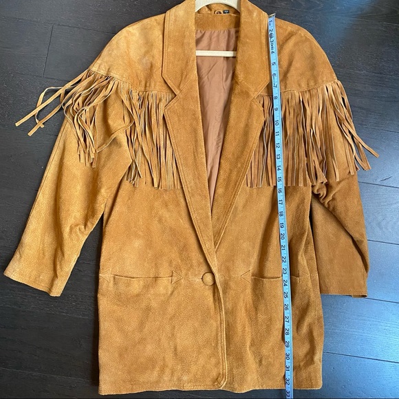 Vintage Brown Fringe Suede Leather Jacket - Picture 4 of 11